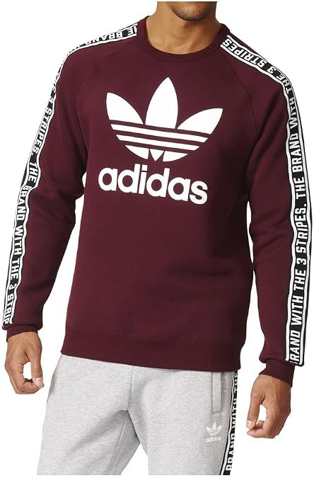 Adidas sudadera Essentials 3 Stripes Crewneck French Terry Negro hombre