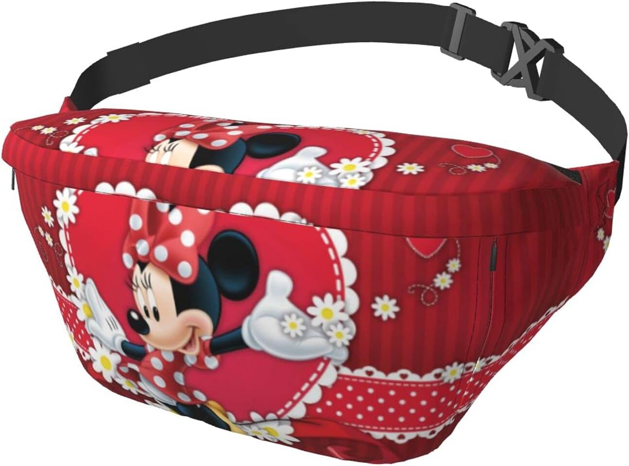 Bolsa de pecho deportiva de Mickey Minnie Mouse suave y duradera multifuncional de gran capacidad con cremallera deportiva de gran capacidad