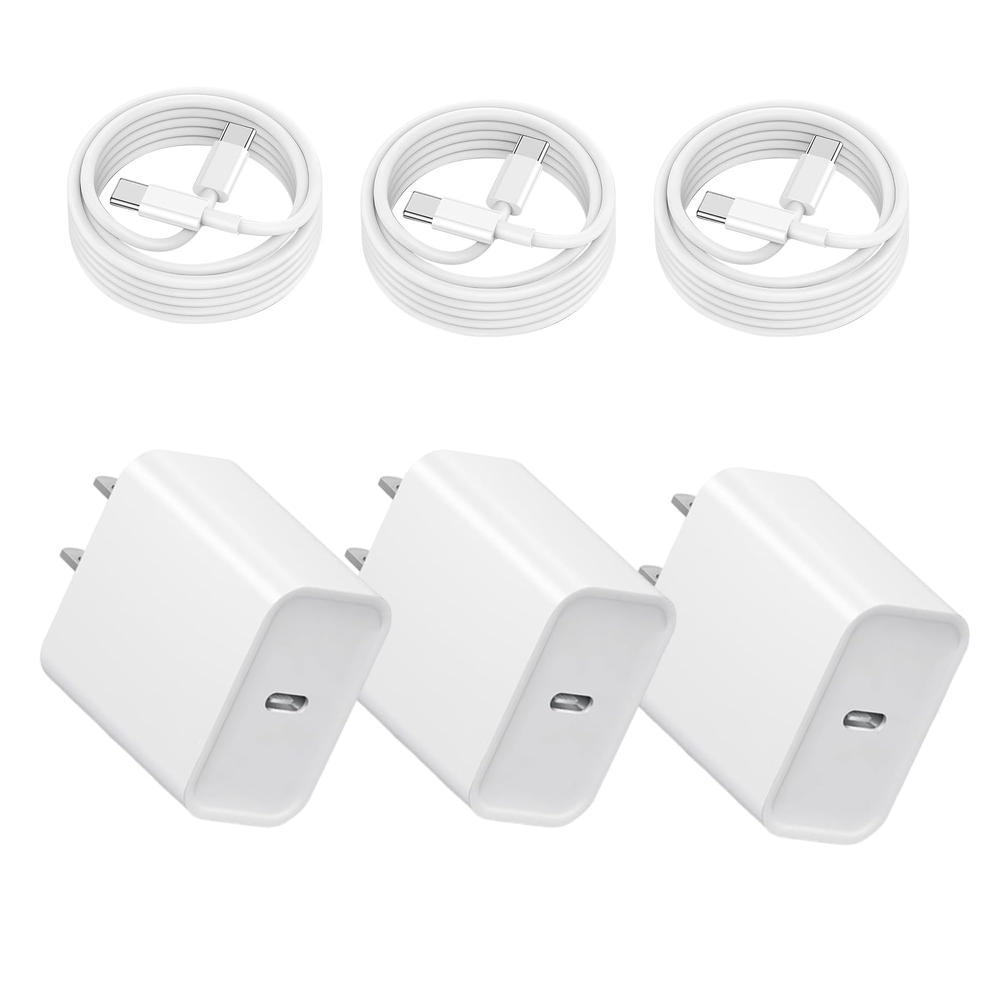 Photo 1 of 3 Pack Phone Charger Fast Charging?20W USB C Fast Charger?Type C Wall Charger for iPhone 17/16/16 Pro/16 Pro Max/15/15 Plus/15 Pro/15 Pro Max (USB C)