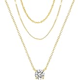 PDWZNBA Layered Gold-plated Necklaces for Women, 14K Real Gold-Plated Triple Chain Necklace, Dainty Choker Jewelry Set, Trendy Jewelry Gifts