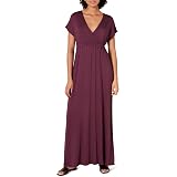 Star Vixen Women's Ballerina Wrap Dress - Short Sleeve, Wrinkle Resistant Knit | Peasant Neck Design - View #2