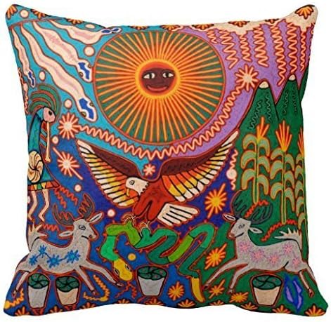 Oaxaca Mexico Mexican Mayan Tribal Art Boho Travel Throw 18*18 pillow Case