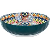 OZY Large Serving Bowls,10 inch Ceramic Salad Bowls,Ideal Housewarming Gift,Vibrant Color Soup Bowls for Party,Pasta,Fruit,Dishwasher & Microwave Safe Soup Bowls (Green)