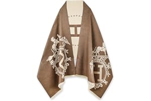 EXTREE Scarfs for Women Pashmina Silky Shawl Wrap for Evening Dressing Blanket Open Front Poncho Cape