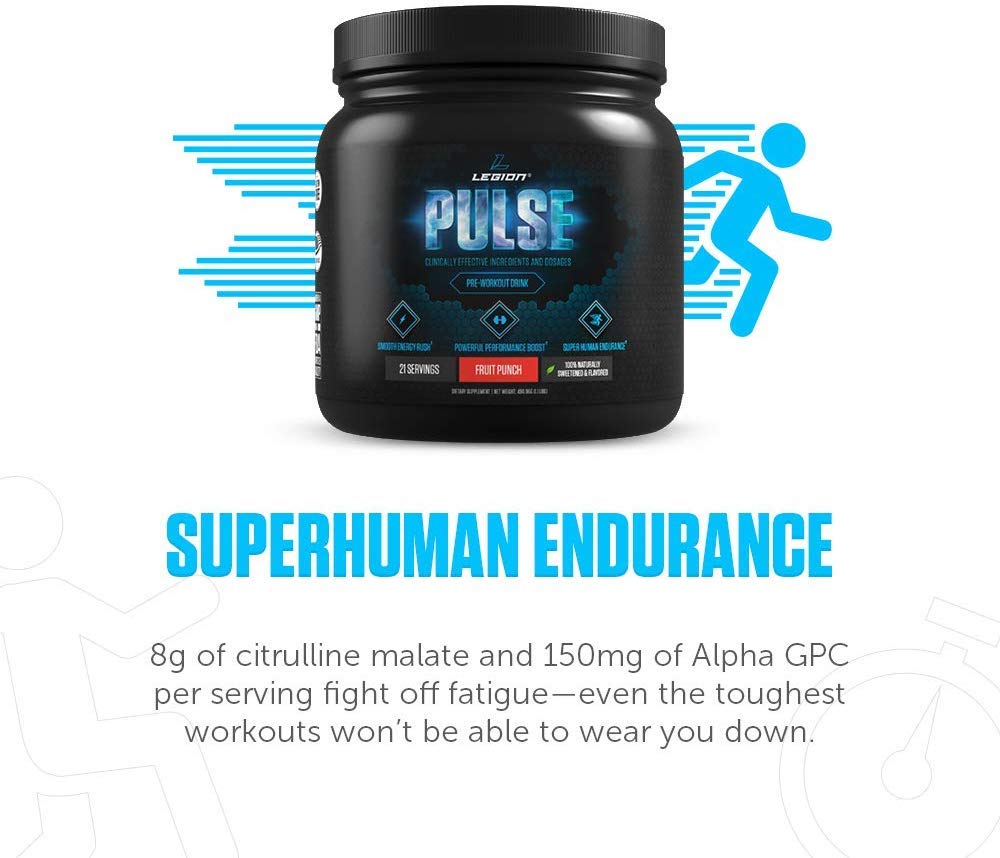 Legion Pulse, Best Caffeine Free Natural Pre Workout Supplement for