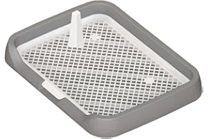 ＫＬＫＣＭＳ Mesh Grids Toilet Dog Toilet with Protection Wall Reusable Puppy Pee Pad Holder Dog Potty Tray for Dogs and Cats Large Puppy, Grey