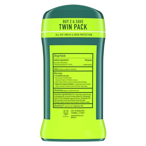 DEGREE MEN ORIGINAL PROTECTION ANTIPERSPIRANT DEODORANT EXTREME BLAST TWIN PACK 48-HOUR SWEAT AND ODOR PROTECTION ANTIPERSPIRANT FOR MEN 2.7 OZ