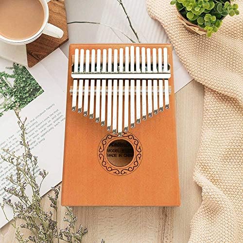 Kalimba 17 Keys Thumb Piano with Tune Hammer and Velvet Bag Portable Wood Finger Piano for Kids Adult Beginners