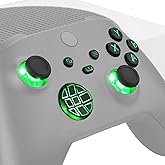eXtremeRate Multi-Colors Luminated Dpad Thumbsticks Start Back Sync ABXY Buttons for Xbox Series X/S Controller, Black Classical Symbols Buttons DTF LED Kit for Xbox Core Controller