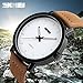 Classic Mens Analog Quartz Watch Unique Business Casual Simple Waterproof Leather Band Dress Wrist Watch