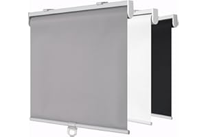 SHADEMOON Cordless Blackout Window Roller Shades, Pull Down Spring System Indoor Blinds, Room Darkening Waterproof UV Blocking Thermal Insulated Fabric for Home Office (Grey, Width 14", Height 72")