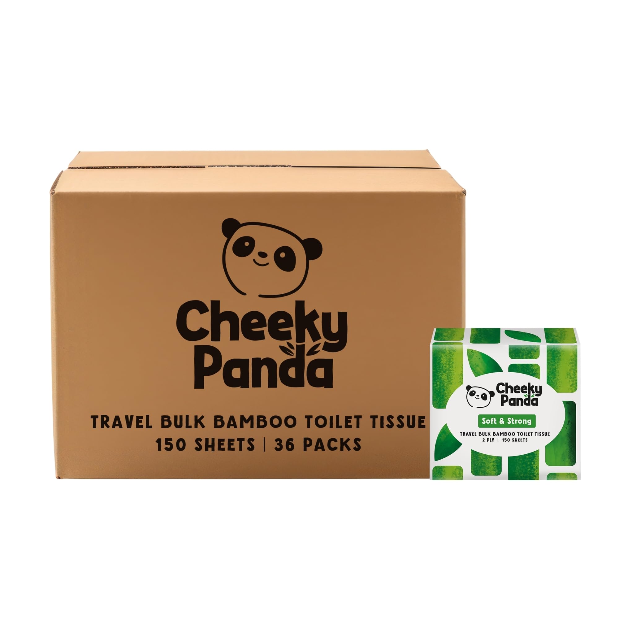 The Cheeky Panda Bamboo Toilet Roll Tissue Paper 9 Rolls 3ply - Sustainable, Skin Friendly, Soft, Super Absorbent
