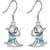Western Cowboy Boot Earrings Sterling Silver Cowgirl Boot Dangle Drop Earrings Western Jewelry Cowboy Gifts for Women