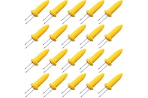 CandyHome 20 Pack Stainless Steel Corn Holders Corn on The Cob Skewers for BBQ Twin Prong Sweet Corn Holder Home Cooking Fork