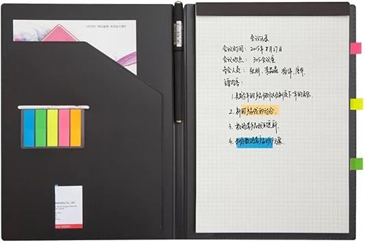 Amazon Homehalo クリップボード ビジネス手帳 付箋付き 多機能 多収納 多ポケット システム手帳 カバーノート シンプルなデザイン A5用紙 S クリップファイル ボード 文房具 オフィス用品