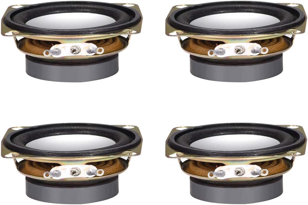 sourcing map 3W 4 Ohm DIY Magnetic Speaker 52mm Square Shape Replacement Loudspeaker 4pcs, 52mm 3w 4 ohm 4pcs
