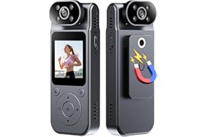 1080P Body Camera with Audio and Video Recording Wearable Body Cam Mini Video Camera Camcorder 180° Rotatable Lens Night Visi