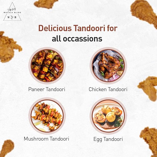 MASALA BLING TANDOORI SPICE BLEND, AUTHENTIC INDIAN SEASONING FOR CHICKEN, COTTAGE CHEESE (PANEER), AND MARINADES, GROUND POWDER, 3.0 OZ JAR