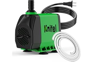 Knifel Submersible Pump 660GPH (2500L/H 45W) Ultra Quiet with Dry Burning Protection 8.2ft High Lift for Fountains, Hydroponi