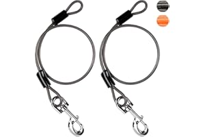 LIBBIPAW Chew Proof Dog Leash Extender, 24'' Wire Rope Extension for Small, Medium, Large Dogs, Walking, Training Puppies, Dual 2-Dog Leash, Metal Cable Lead for Collar & Harness