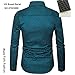 MUSE FATH Men’s Printed Dress Shirt-Cotton Casual Long Sleeve Shirt-Button Down Point Collar Shirt-Green-M