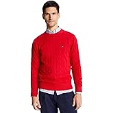 Tommy Hilfiger Men's Cable Knit Sweater, PrimaryRed, L