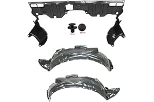 Parts N Go 2006-2011 Civic Coupe Front Fender Liner & Undercover Set with Clip Fasteners HO1228112 HO1250106 74111SNAA00 74151SVAA00