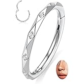 FUNLMO 316L Surgical Steel Nose Ring Hoop Septum Ring Cartilage Earring Tragus Helix Conch Rook Daith Piercing Jewelry 16G 8mm 10mm