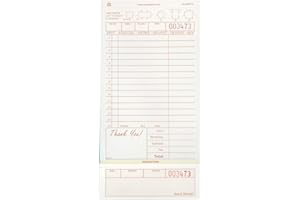 Royal AmerCare Tan Guest Check Paper Receipt Book, Carbonless Order Book with 17 Lines, 3 Part Loose, Case of 8 Server Notepad Books