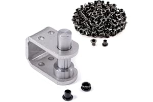 HOLSTERSMITH Eyelet Setting Tool & Eyelet Combo - (1) [ #8 3-Piece Eyelet Setting Tool (1/4 Inch) ] + (100) [#8-9 Black Eyelets (1/4 Inch Diameter)] - for Holster Making, Sewing, Tents, Banners, Sails, etc.