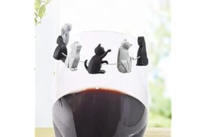 WENTOENAPP 6Pcs Heat-Resistant Silicone Tea Bag Clips Set Cartoon Cat-Shaped Reusable Holders Tea Bag Holder for Bags Drink Markers Tea Accessories, Tea Bag Coasters