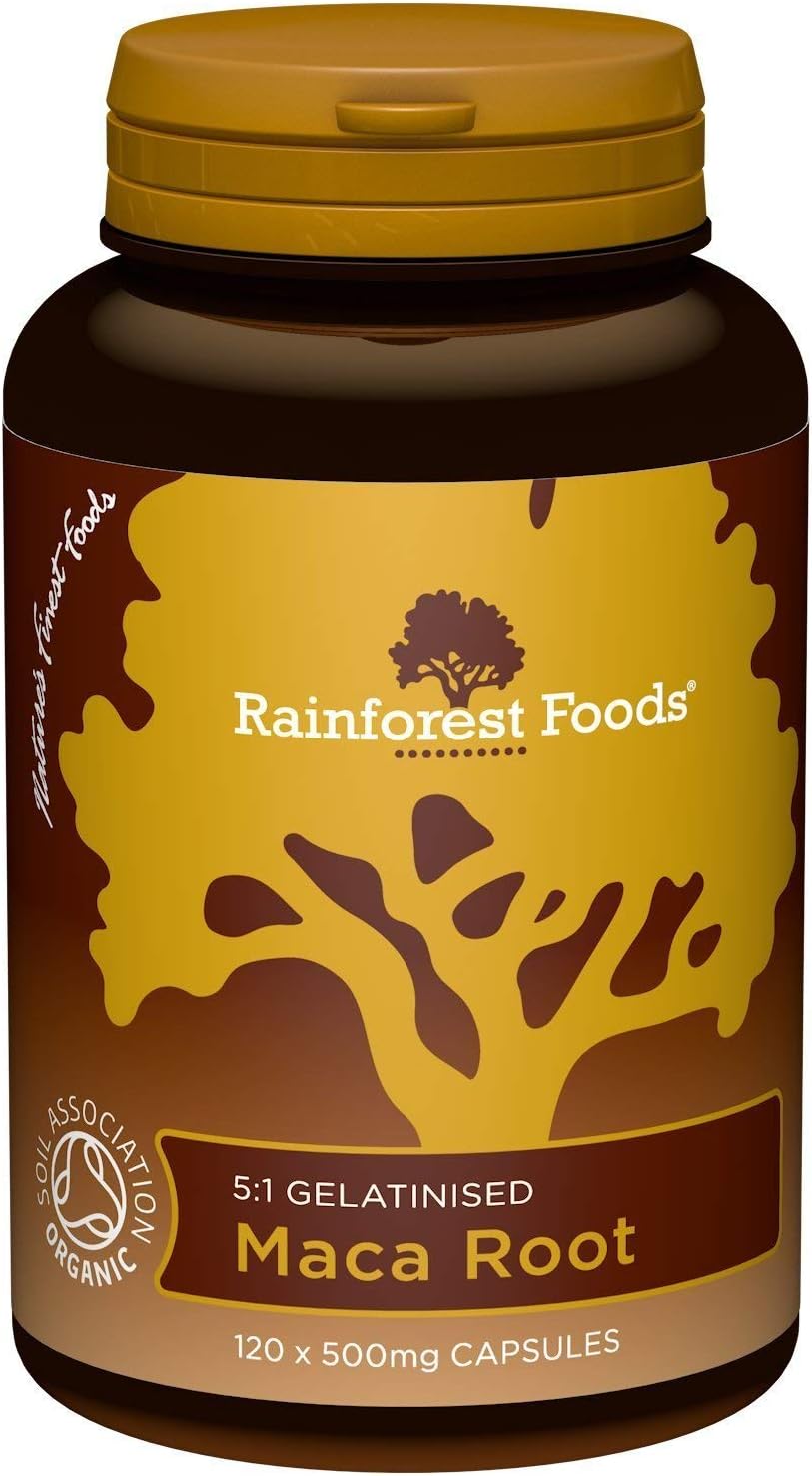 Organic Gelatinised Maca Capsules 500mg - 120caps