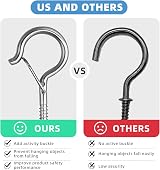 Esteopt Screw-in Hooks Q-Hanger Hooks 8pcs Silver for Outdoor Lights Plants view 8