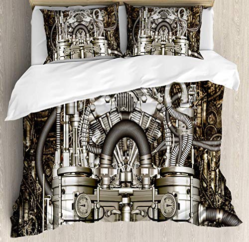 Modern Duvet Cover Set With 2 Pillow Shams Two Cylinder Engine