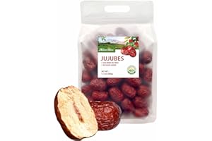 NatureBliss Premium Sun Dried Jujube Date,Red Date, 100% Natural,No GMO, Improve sleep, Health Snack, Dried Fruit, Sweet and Chewy Net weight: 500g (1.1LB)