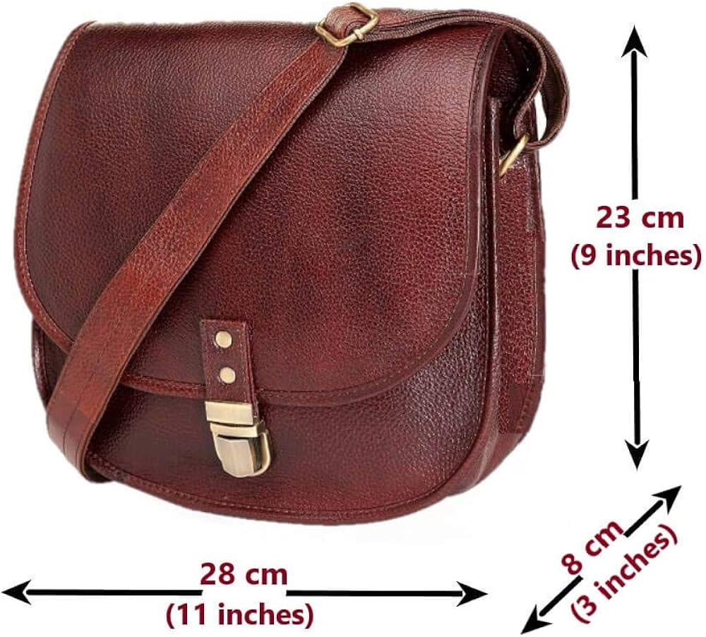 Urban Leather Dark Brown Shoulder Bag Handbag Purse for Women, Women and Teenager Girls Saddle Bag Shoulder Bag Leather Purse Leather Saddle Purse (30 cm) - Image 3