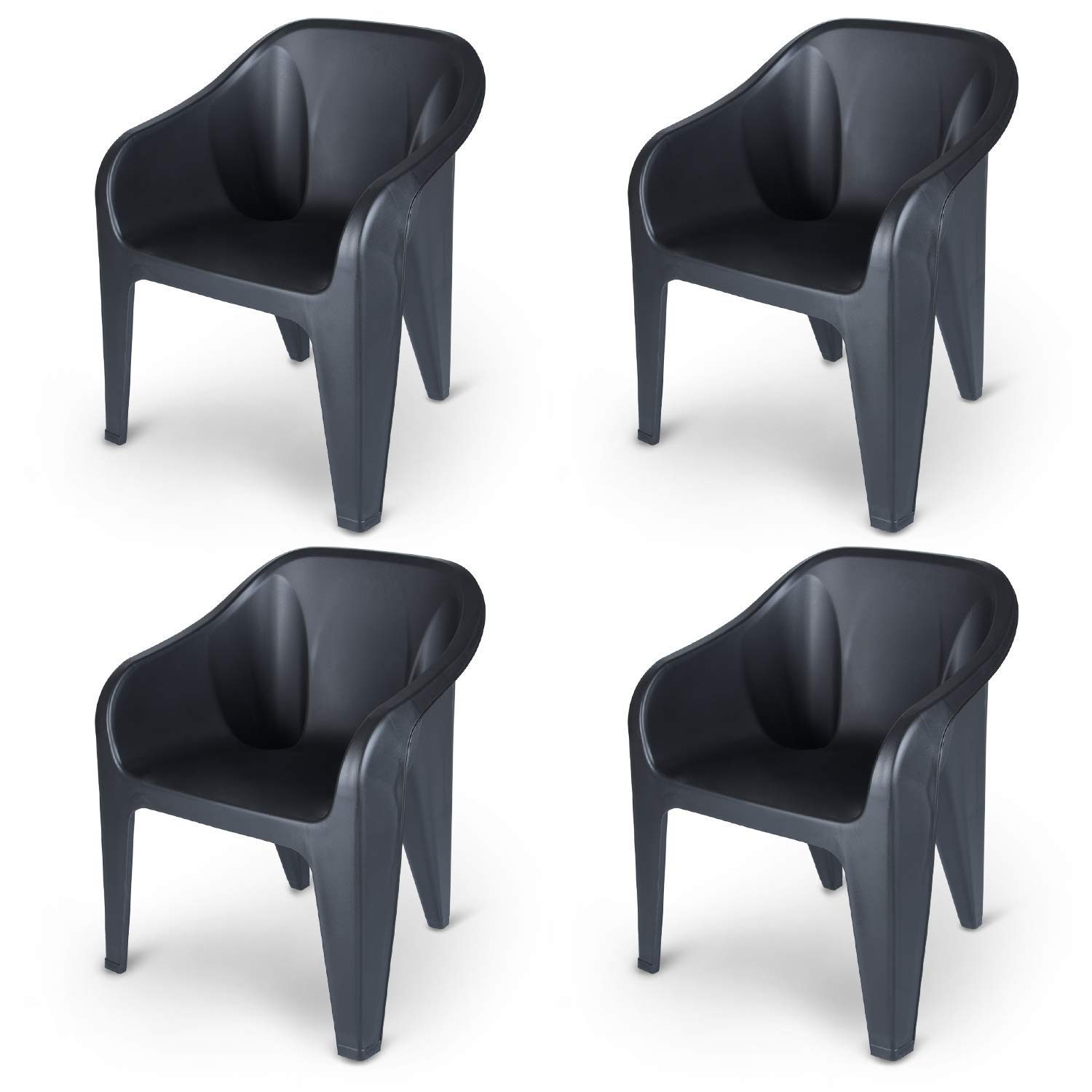 Supreme Futura Plastic Chairs For Home And Office Set Of 4 Black