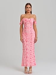 KUTUMAI Off The Shoulder Maxi Long Dress Corset