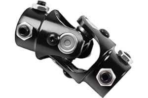 AUTOPTZXD 3/4 "DD x 3/4 "DD Universal Single Steering Shaft U Joint Shaft, Total Length: 83mm (3-1/4") Black Steering Shaft Maximum Working Angle: 35° Degree