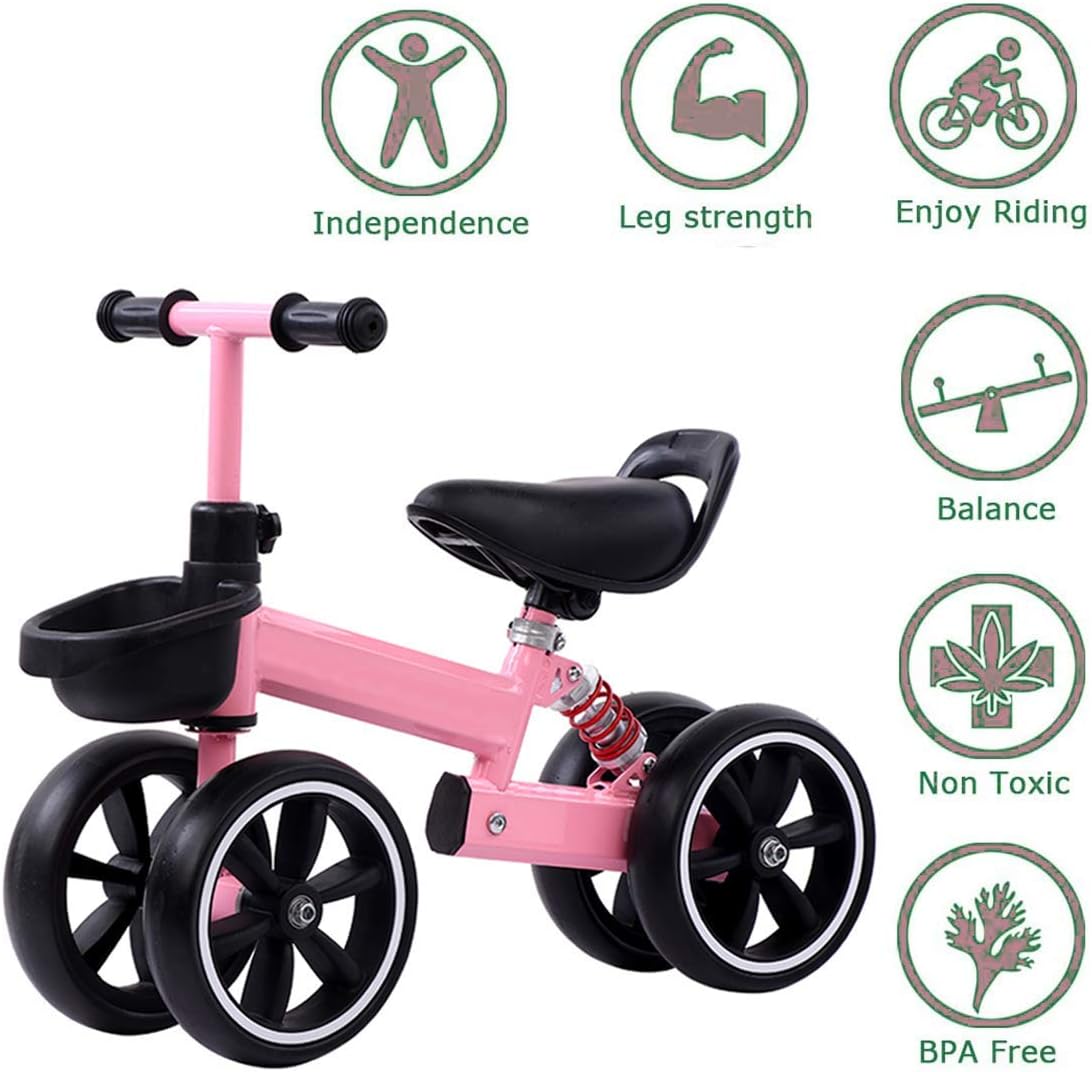 Kids Balance Bike Kesida Children Walking Training Scooter Bicycle Without Pedal Footrest for 2 to 6 Years Old Kids and Toddlers (Pink): Kitchen & Dining
