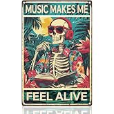 DOODLREAM Gothic Skeleton Vintage Metal Tin Sign Wall Art Home Decor | 8