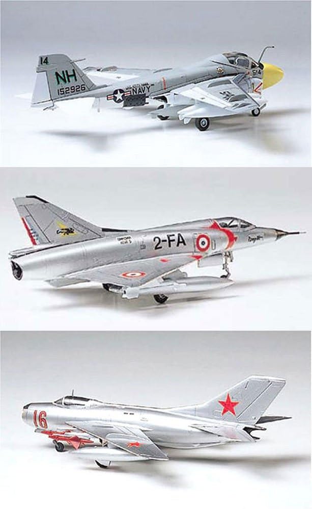 3 Tamiya Model Plane Bundle - Dassault Mirage III C, Grumman A-6A Intruder and MiG-19 Farmer (Japan Import)