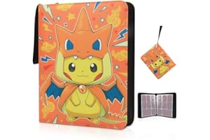 VIQYHVIQ Card Binder for Pokemon 9-Pocket, Trading Card Binder 900 Pockets Card Holder Binder Card Collector Album with 50 Removable Card Sleeves and Zipper for Boys and Girls Organized