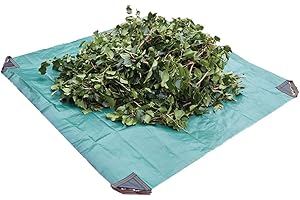 Bosmere Yard Waste Tarp, Heavy Duty Garden Tarp with Reinforced Corner Handles, UV Resistant Coating, 60-inch x 60-inch, Green