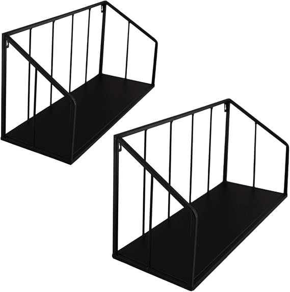 Wandregal Set Metall Schwarz – 2er Set Mit Bären-Design Für Kinderzimmer & Deko
