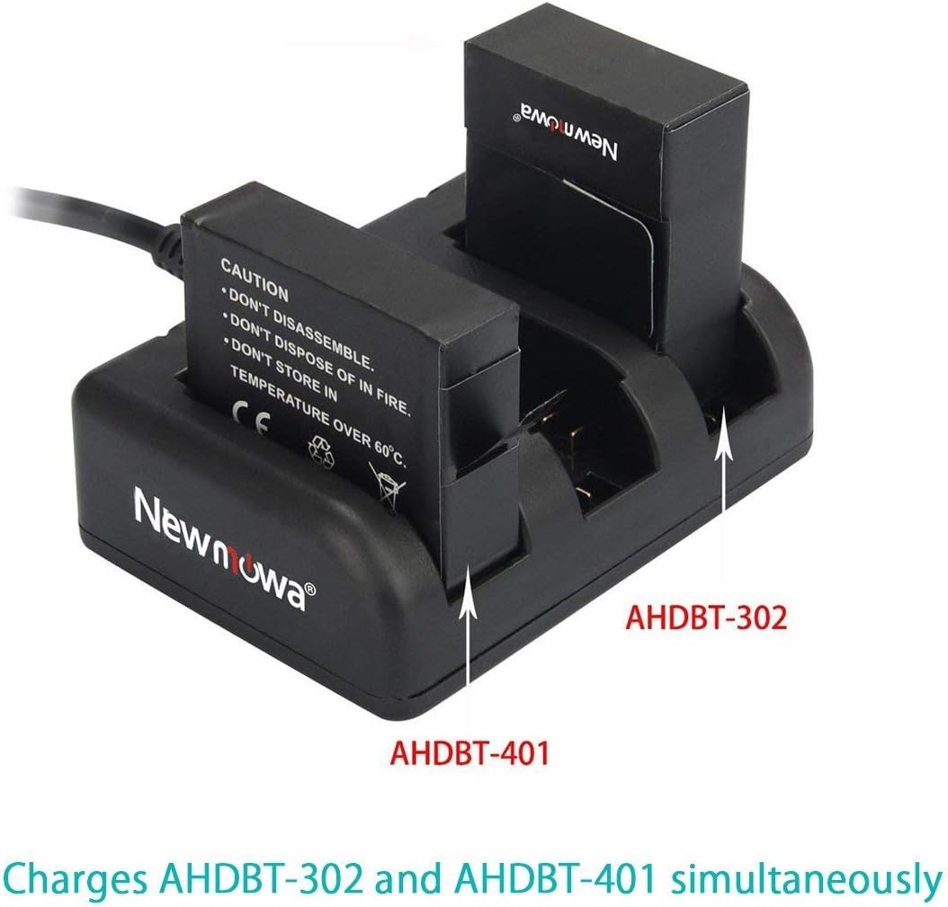 AHDBT-302 Newmowa 1300mAh Replacement Battery (2-Pack) and Rapid 3-Channel Charger for GoPro Hero 3, GoPro Hero 3+, AHDBT-301, AHDBT-302 : Camera & Photo