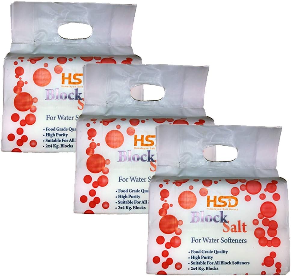 HSD Himalayan Salt Direct Block Salt (3 Pack - 6 Block Salt) Compatible to All Water Softner Machines Harvey’s, Kinetico, Aquasol 100% Genuine British Salt Block, Block Salt of Premium Quality