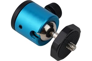 Deskbloom 360° Adjustable For Mini Tripod Ball Head Adapter Aluminum Alloy With 1/4in Screw (Blue)