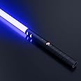 jvmusaber Lightsaber-Toy Fx-Saber Dueling-Force RGB-Sword - Type-C Rechargeable Metal Hilt Force Fx Dueling Light Saber 15 Colors Real Lightsaber for Adults Three Sound Mode (Black) Red