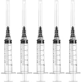 5ml Syringe, 5cc Luer Lock Syringes with 22G 1.2 inch Needle, for Lab Liquids Refilling , Individually Wrapped , 20 Pack